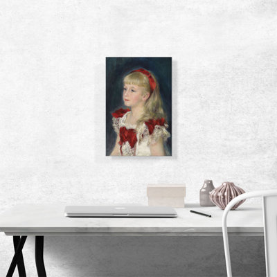 Mademoiselle Grimprel au Ruban Rouge 1880 par Pierre-Auguste Renoir, reproduction d'art sur toile tendue