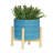 Glossy Ceramic Outdoor Planter on Stand for Indoor Home Decor - Modern Contemporary Flower Pot for Living Room or Patio - Sky Blue-770724186-770724190