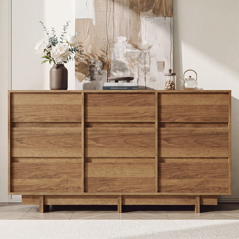 Commode 9 tiroirs Catarina, Brun