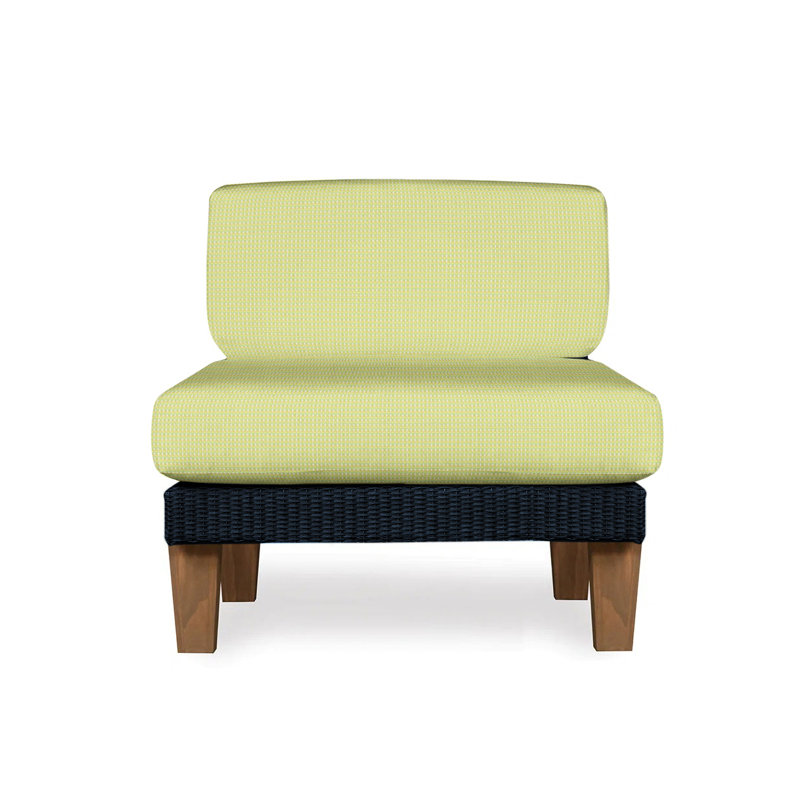 Catalina Outdoor Teak Lounge Chair, Beach Navy, Ebony