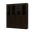 Vaisselier 100% bois massif, portes Shaker en verre transparent et tablettes réglables, largeur 65 po, hauteur 71,5 po-1120585255