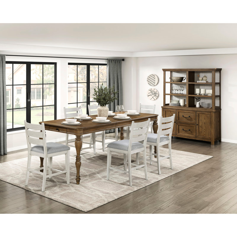 Chaises à hauteur de comptoir de 2 avec design blanc antique, siège gris confortable, dossier, structure en bois, pour îlot de cuisine, espace de bar requis pour l'assemblage,