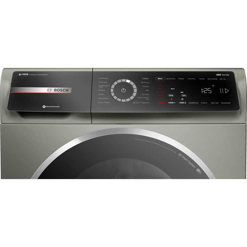 800 Series 2.4-Cu. Feet High Efficiency Stackable Steam Cycle Smart Front-Load Washer ( Pearl Steel ) ENERGY STAR