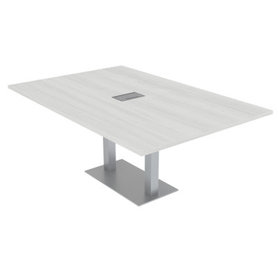 Rectangle Conference Table with Double Metal Post Base | Electrical Unit