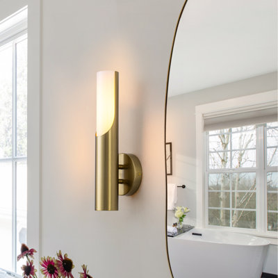 15''H 1-Light Tube Dimmable Bathroom Wall Sconce