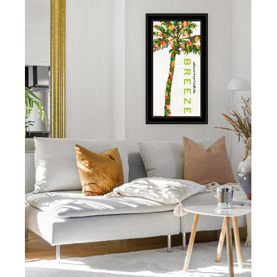 «Summer Breeze», art mural encadré de palmier pour le salon, décoration murale par Cindy Jacobs