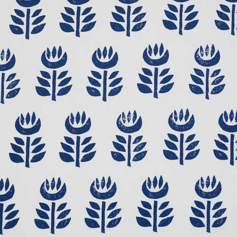 Rosenborg Hand Print Fabric, Navy