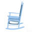 Chaise berçante en bois en bois bleu-814399862