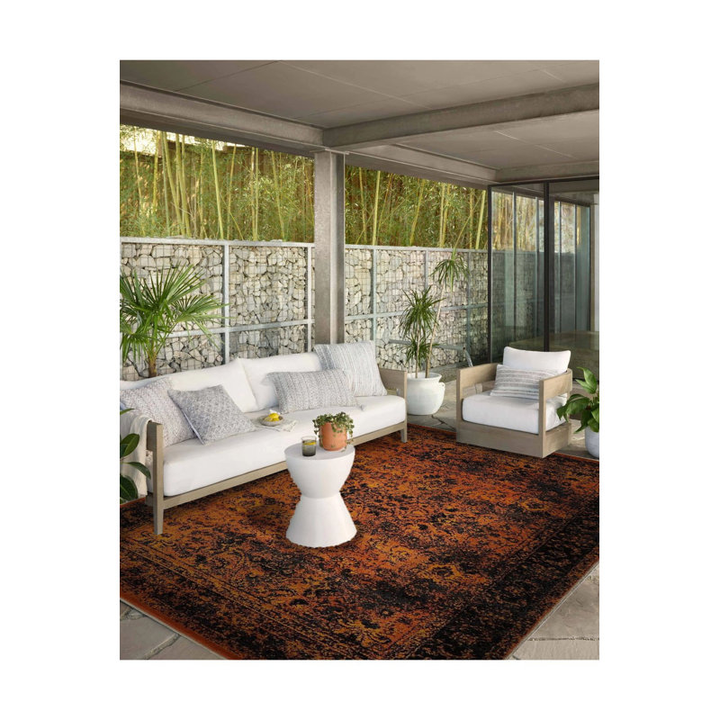 Tapis orange à motif décoratif traditionnel orange, Tapis de couloir 3 pi 3 po x 9 pi 10 po