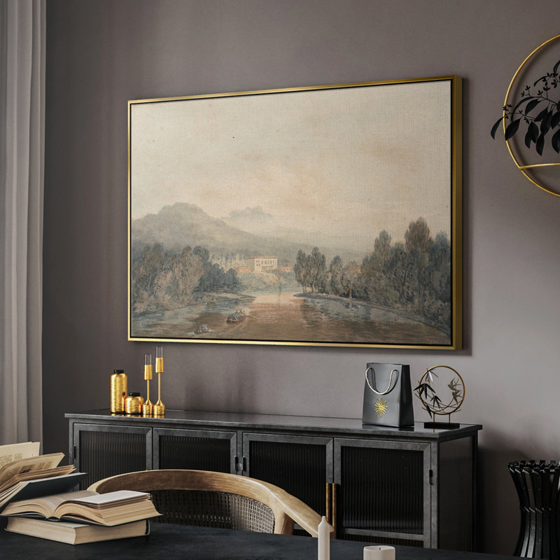 "Vintage Landscape - CDxxi" sur toile, Or, H 27 po x l 41 po
