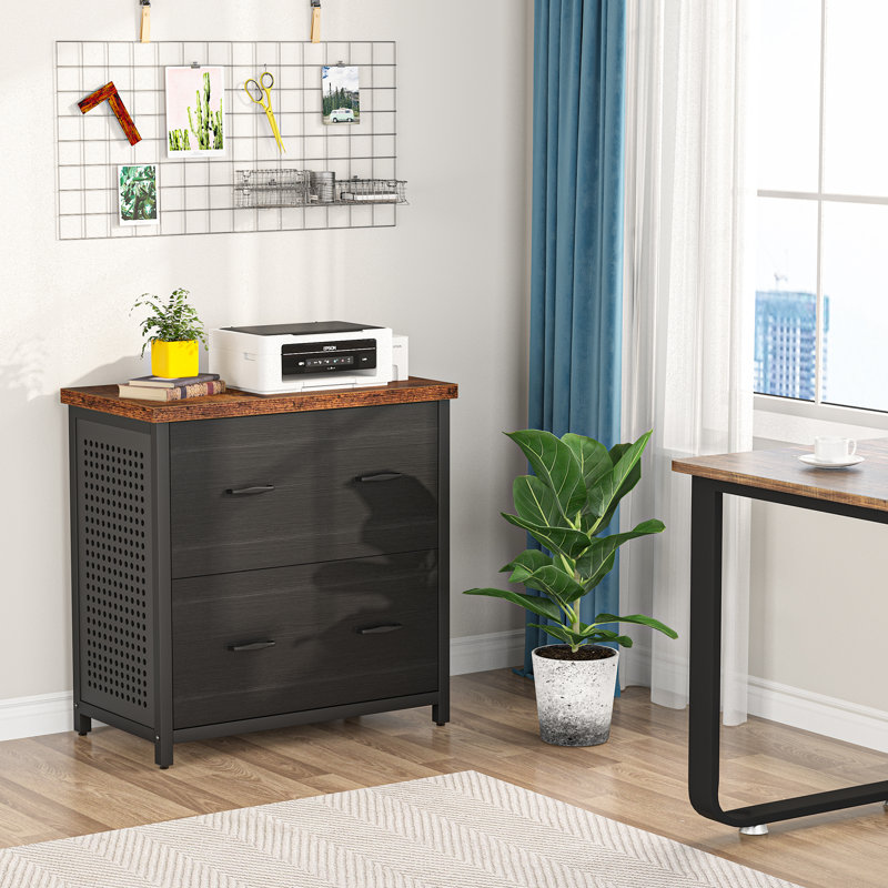 78cm Wide 2 -Drawer File Cabinet, Black/Brown