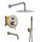 Luxury Wall-Mounted 3-Function Shower System Solid Brass Mixer Valve, 1.8 GPM Flow & Dual Showerheads with Rough-in Valve-58146947