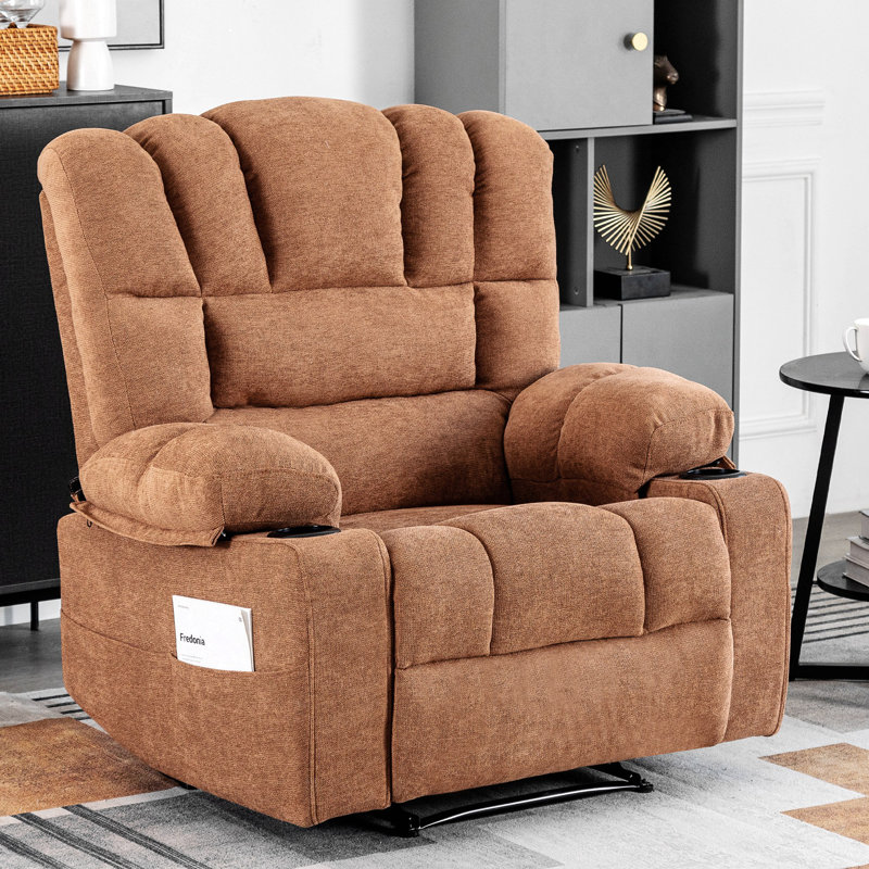 Fauteuil inclinable avec massage et vibration chauffante, Brun