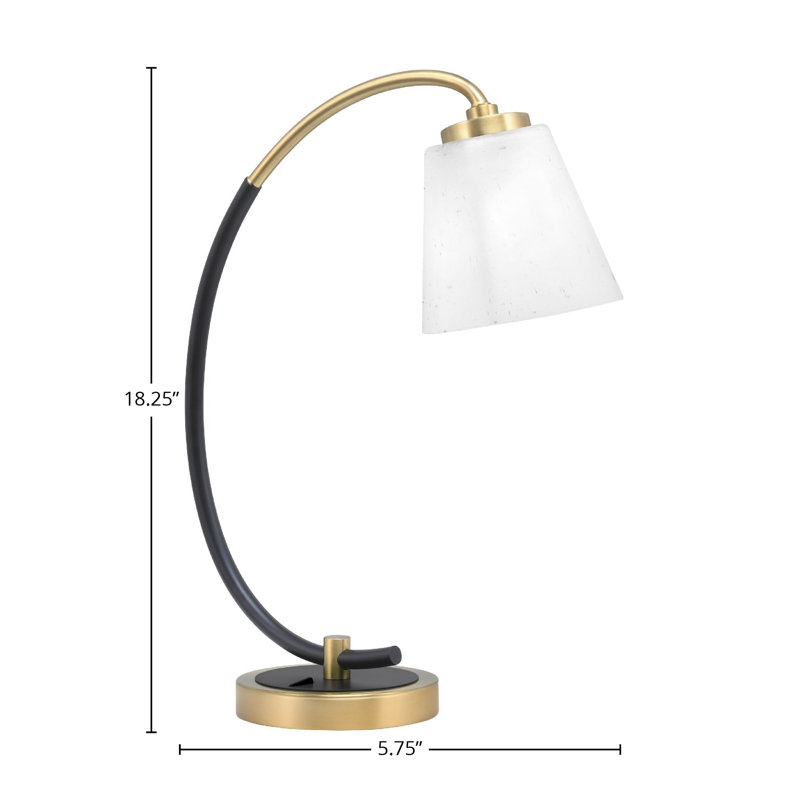 Lampe de bureau Asmah, Noir mat / laiton
