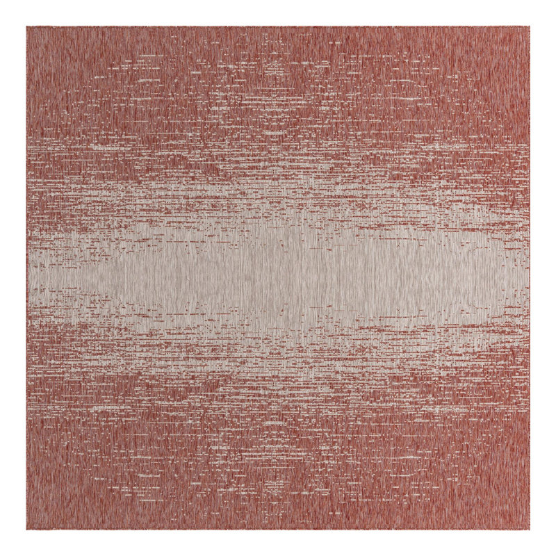 Beedeville Red/Gray Indoor/Outdoor Area Rug, Square 10'8"