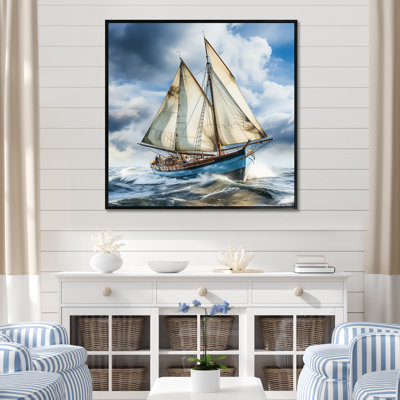 Morning Sail Horizon II - Coastal Boat Wall Art