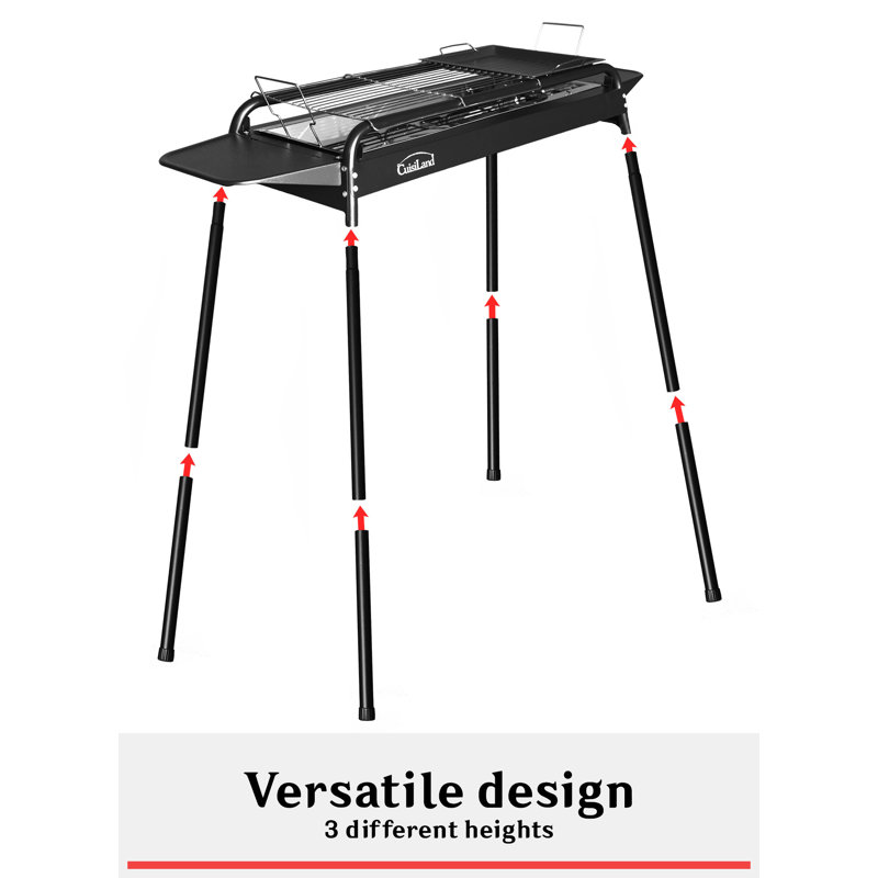 Barbecue au charbon portatif 18 "avec tablettes