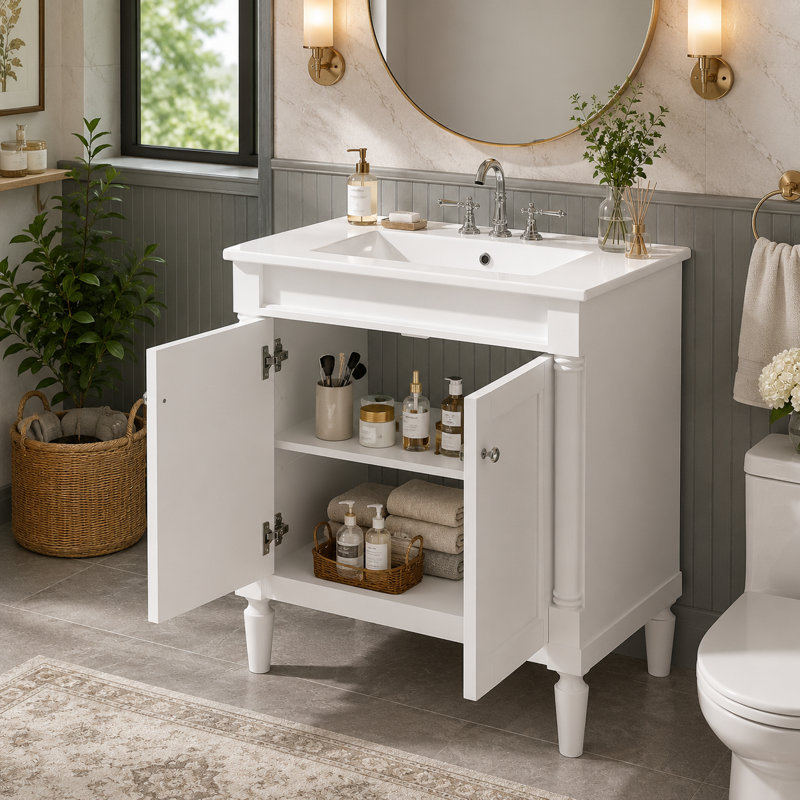 Meuble-lavabo 30 po, Blanc
