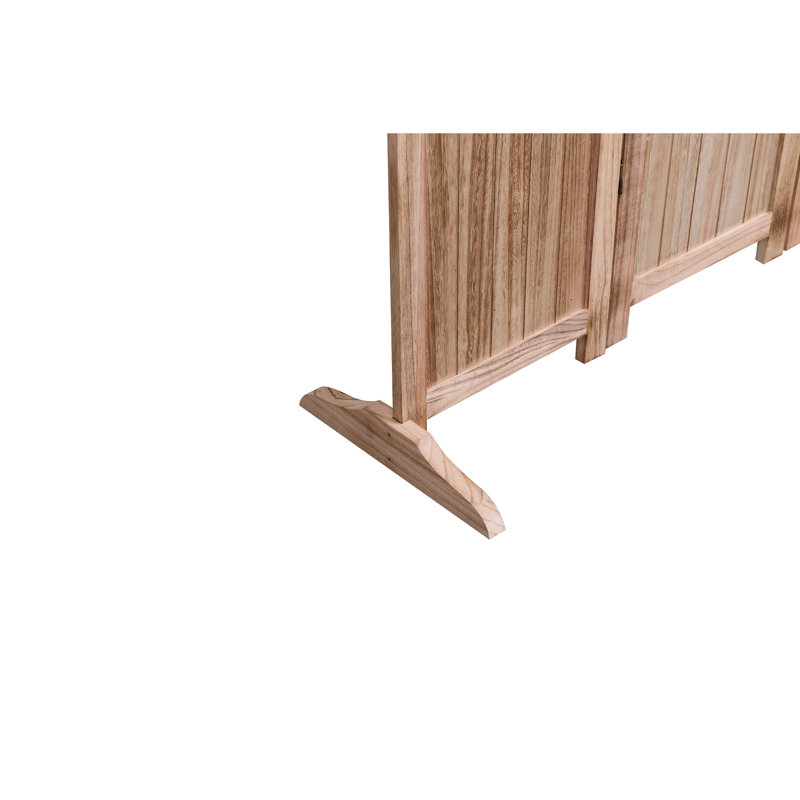 Cloison pliante en bois massif, 140 cm (l) x 165 cm (h), couleur naturelle, charnières métalliques pour une manipulation facile, idéale pour séparer les espaces intérieurs, facile à manipuler et à utiliser.