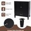 Meuble-lavabo double 60 po à double cuve de style classique, grand rangement, portes à fermeture en douceur avec lavabo, 2 armoires, tiroirs, design rétro, facile à nettoyer
