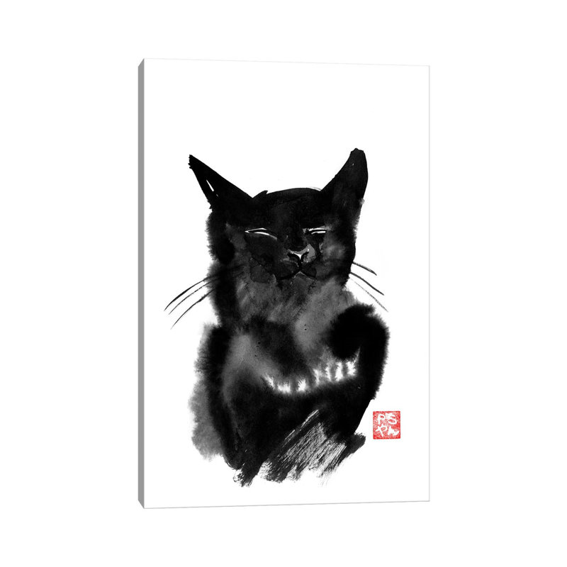 Happy Cat by Péchane - Print on Canvas, Wrapped Canvas, 101.6 cm H x 66.04 cm W x 3.175 cm D