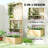 Wooden Raised Garden Bed with Trellis and Roof, Elevated Outdoor Planter Box with 2 Shelves, Drainage Hole and Liner for Climbing Plants Vegetables Flowers, Natural