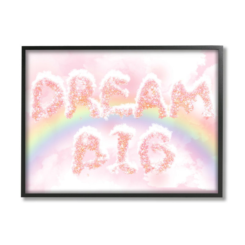 Dream Big Sparkle Cloud, Giclée encadrée noir minuit, H 24 po x l 30 po x P 1,5 po