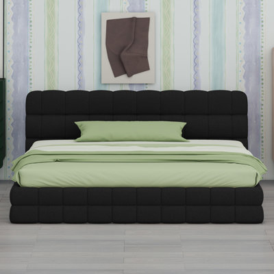 Contemporary Upholstered Bed Frame With Clean-Lined Design