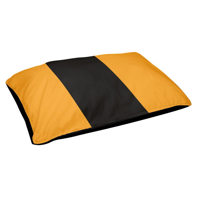Coussin rectangulaire designer Los Angeles Anaheim, Petit (L 18 po x l 28 po), Jaune / noir / jaune