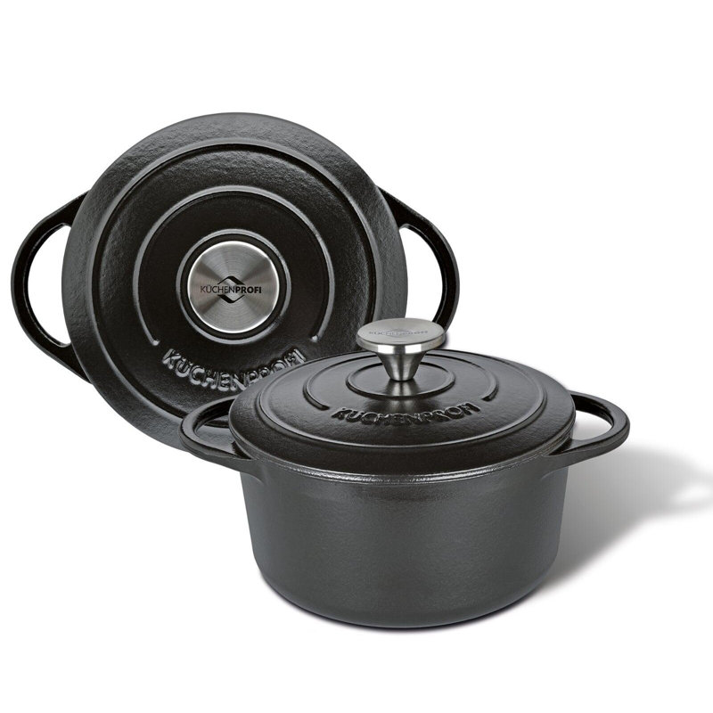 Cocotte ronde Provence, noir classique, 11 po de diamètre, 7 pte, 7 pintes, Noir