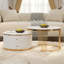 Table basse gigogne ronde moderne en 2 parties avec tiroirs