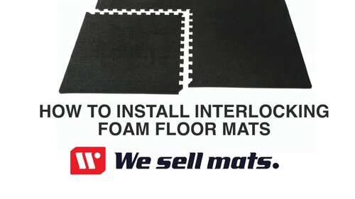 We Sell Mats 3/8 Inch Thick Multipurpose Exercise Floor Mat with EVA Foam,  Interlocking Tiles, Anti-Fatigue for Home or Gym, 24 in x 24