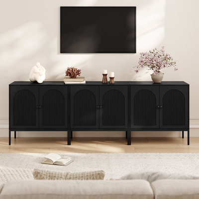 Modern Minimalist Style 31.5‘’ Wide Fluted Panel Sideboard(set Of 3)