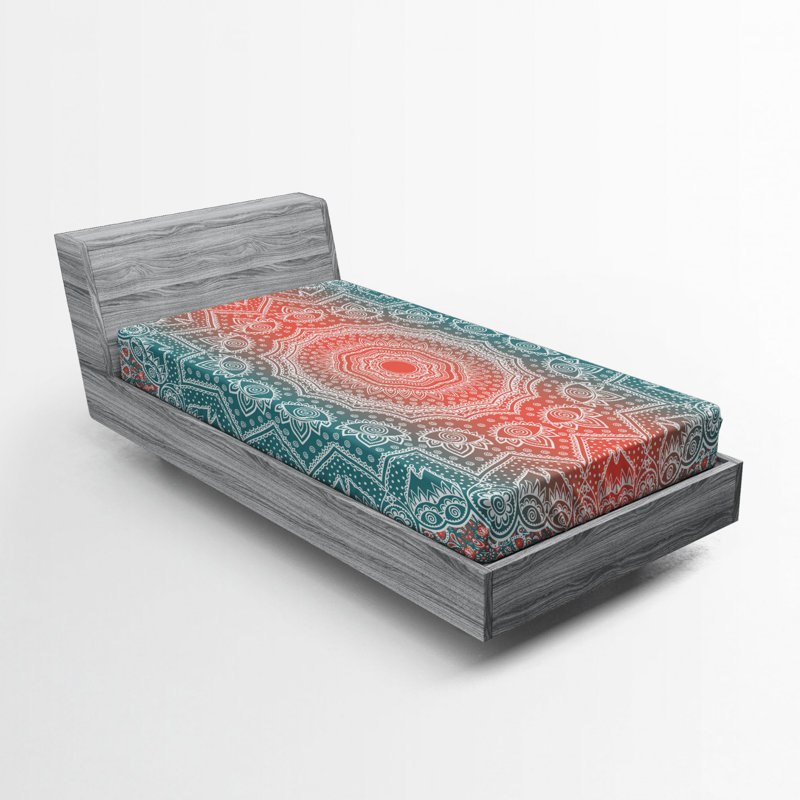Microfiber Fitted Sheet, Twin XL Fitted Sheet, Teal/Red
