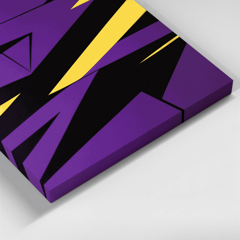 «Geometric Abstraction 10», art mural sur toile mauve, H 32 po x l 32 po