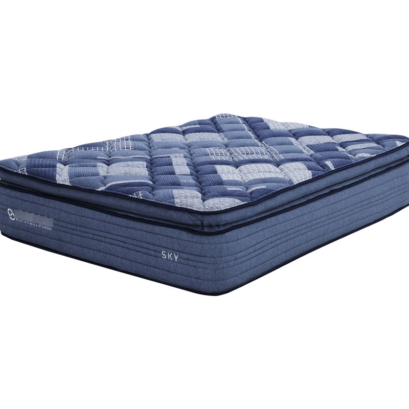 Matelas 14 po roulé et bleu compressé + multi avec unité de poche, couches en mousse à mémoire de forme, mousse très douce très grande, tissu, lit