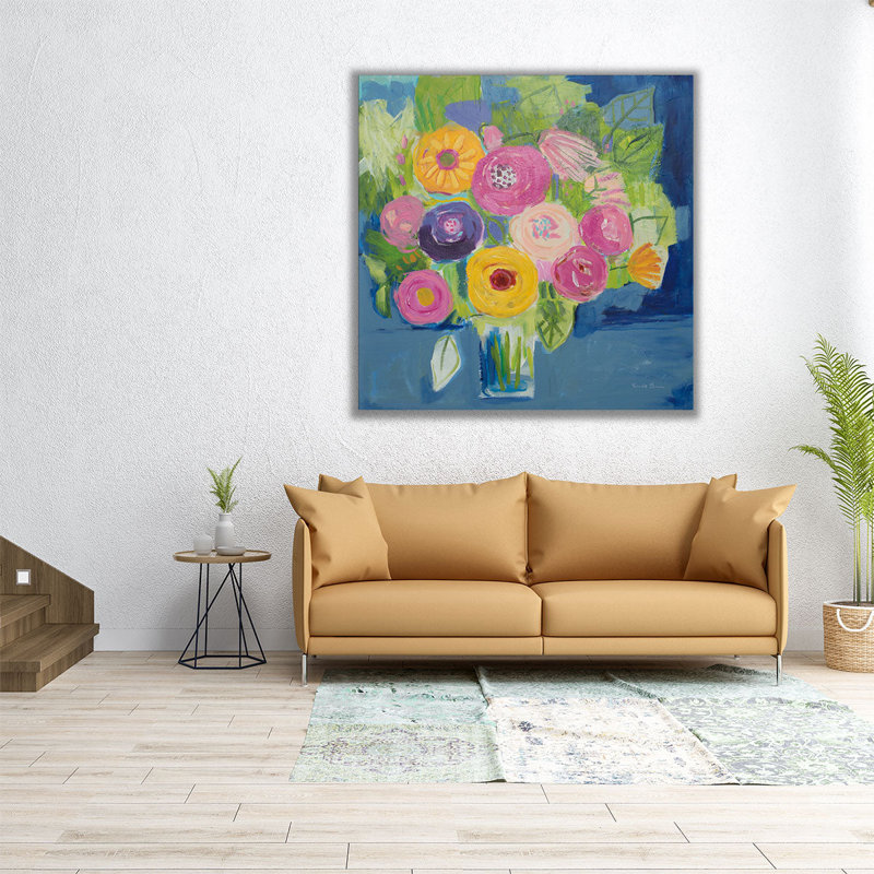 Happy Bouquet - reproduction d'art sur toile, H 40 po x l 40 po
