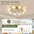 41" Flower Ceiling Fan with Light and Remote Low Profile-1303655635