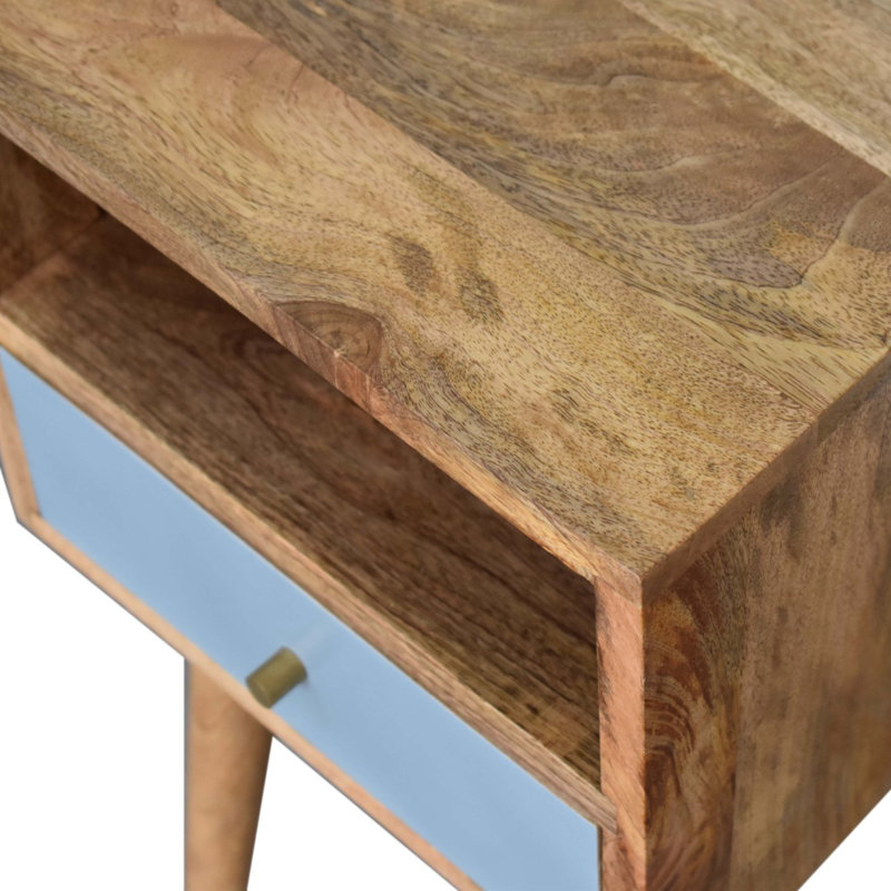Table de chevet moderne Mid Century, Bleu