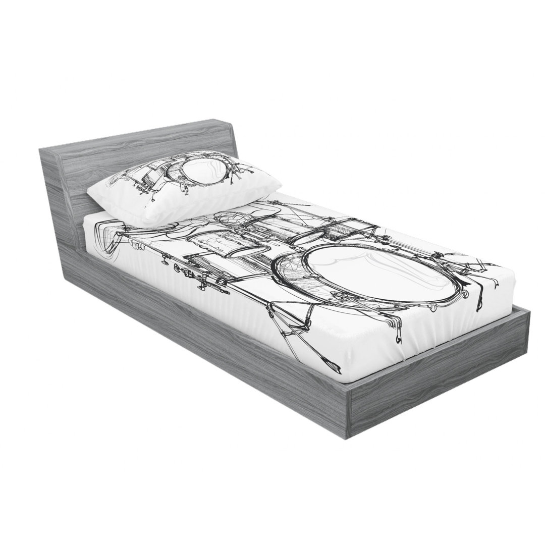 Rock Music Microfiber Sheet Set Ambesonne 