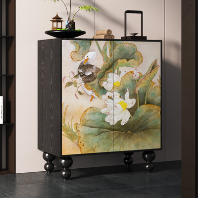 Solid Wood Shoe Storage Decorative Cabinet