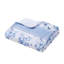 Housse de couette rayée à motif floral bleu Enticing, double / grand, microfibre-124576500
