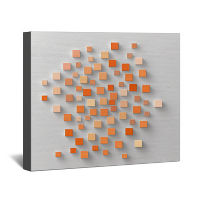 Orange Beige Squares Canvas Gallery Wrap in Many Sizes
