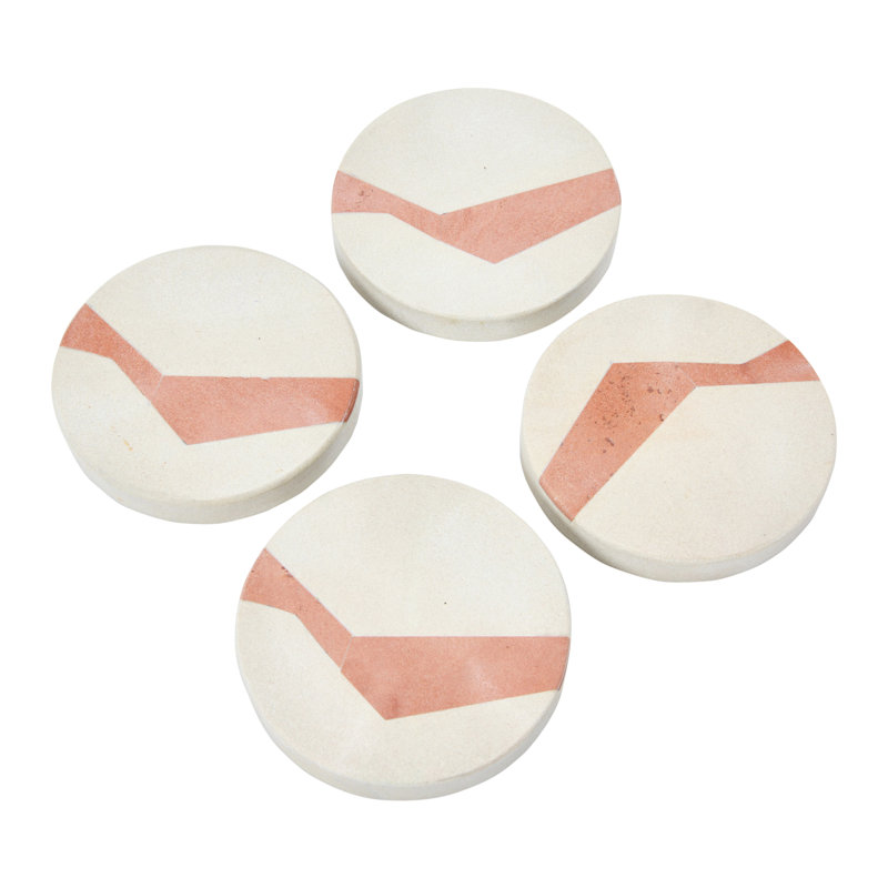 Ensemble de sous-verres Devi, Blanc / rose