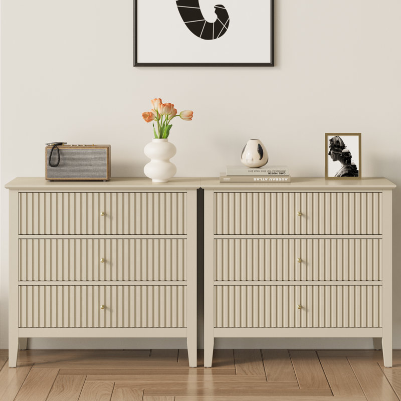 3 Drawer, Beige