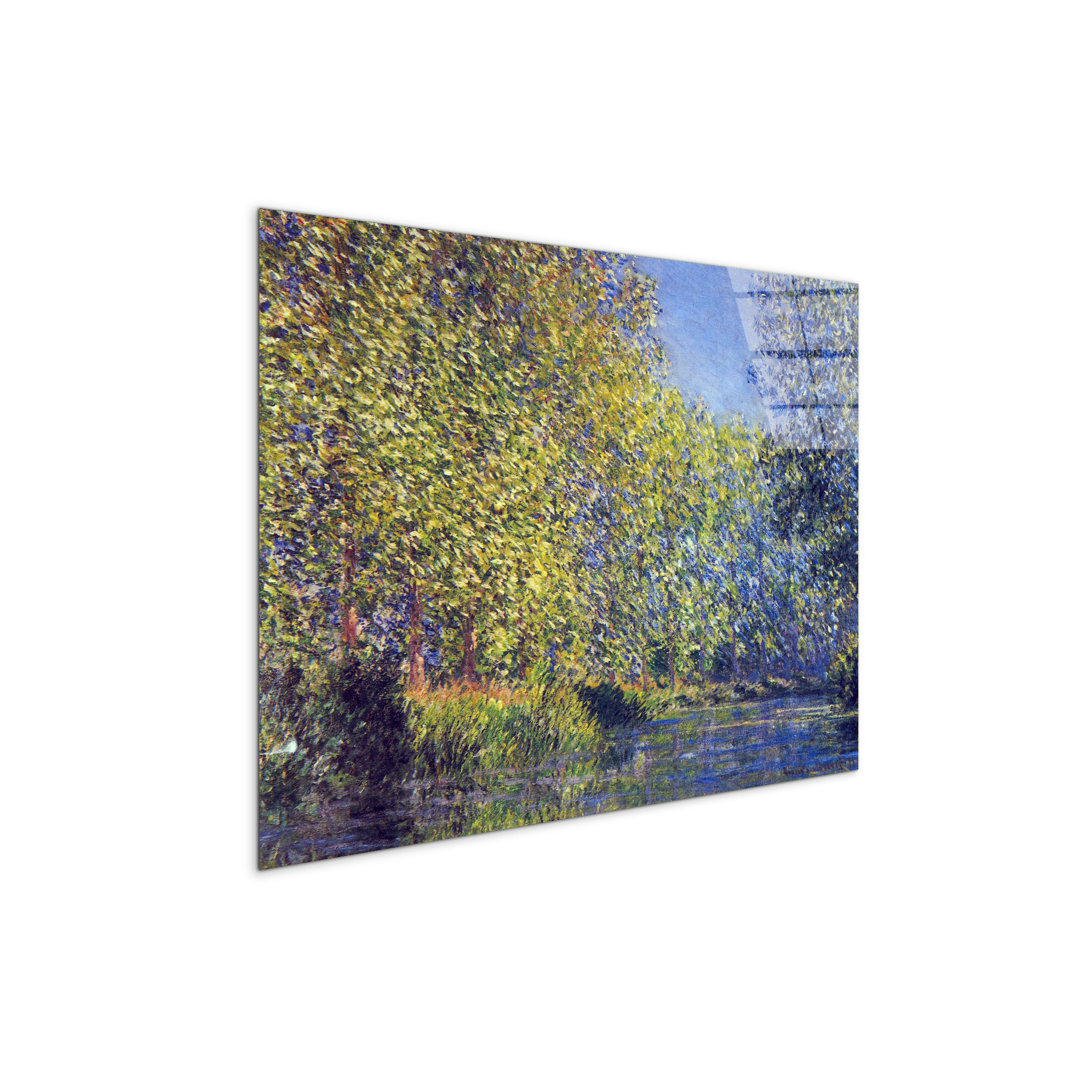 A Bend in the Epte Giverny by Monet Claude 57cm H X 76cm W CrystalArt Material Acrylic Glass Effect, Frameless Panel Lightweight Ready to Hang
