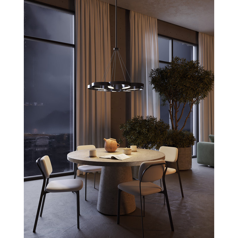1 - Light LED Pendant, Black/Gold