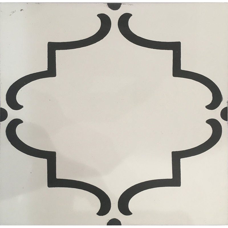 Cemento 8" x 8" Cement Patterned Wall & Floor Tile, Parisian Blanc