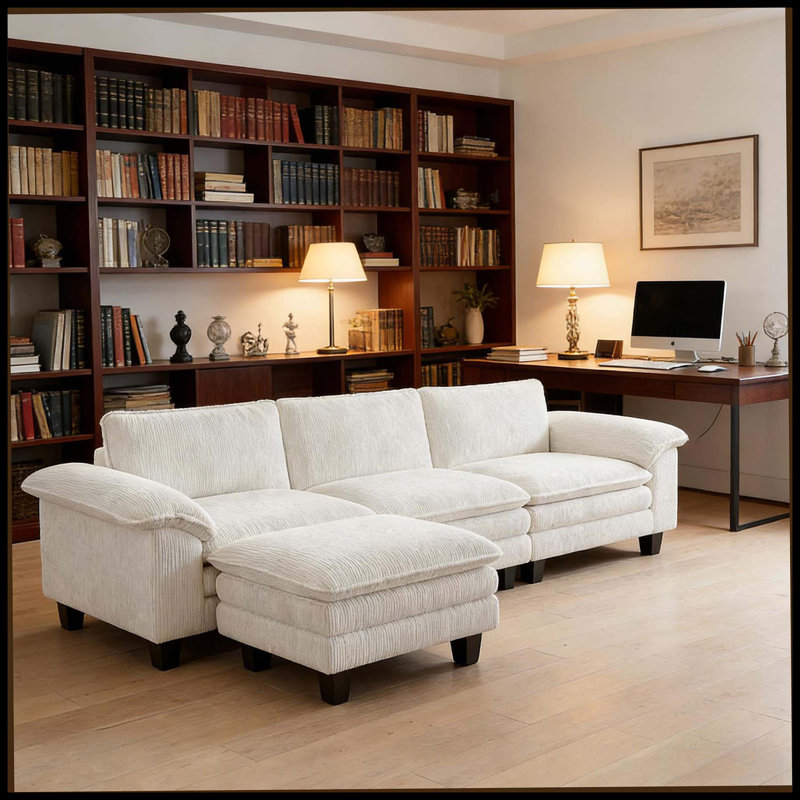 Canapé modulaire de luxe en L, canapé de conversation, canapé modulaire, Beige