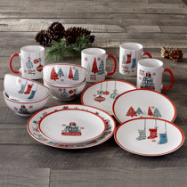 Service de Table Service de vaisselleEnsemble de Vaisselle en Porcelaine à  Motif de Noël de 30 pièces avec 6 Tasses, soucoupes, Assiettes à Dessert,  Assiettes à Soupe, Assiettes à dîner : 
